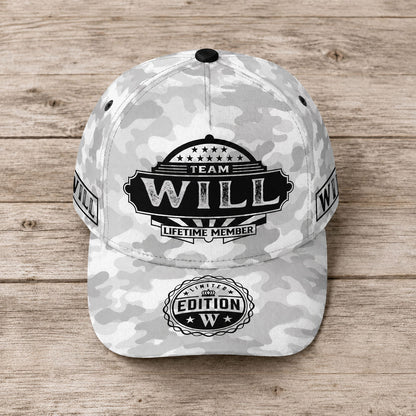WILL TC01 HH79 Team Your Name Hat, Personalized Camo Baseball Cap, Custom Family Gift, Gift for Him Her