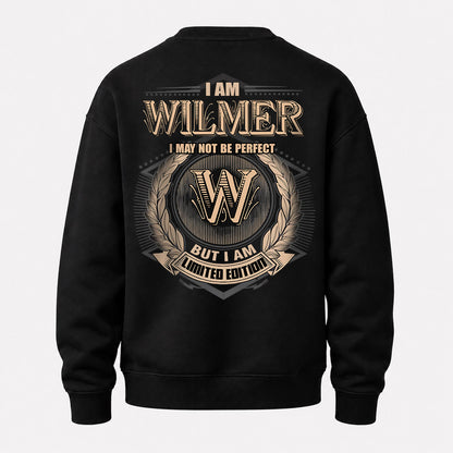 WILMER 2K-101–Personalized Name Quote Apparel “I Am NAME May Not Be Perfect But I Am Limited Edition”