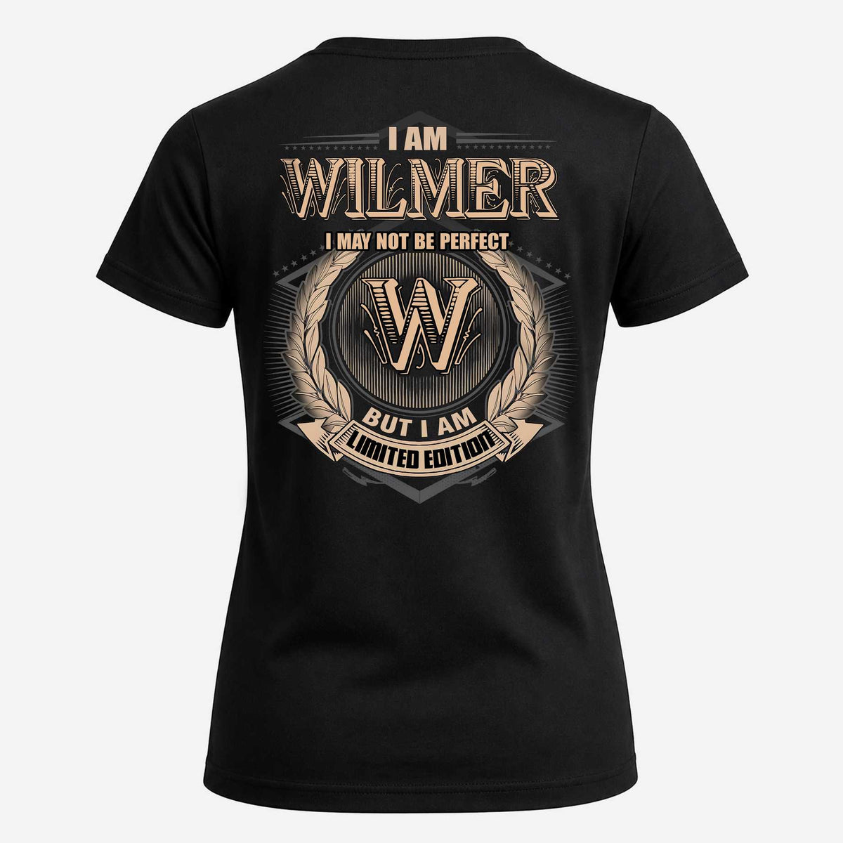 WILMER 2K-101–Personalized Name Quote Apparel “I Am NAME May Not Be Perfect But I Am Limited Edition”