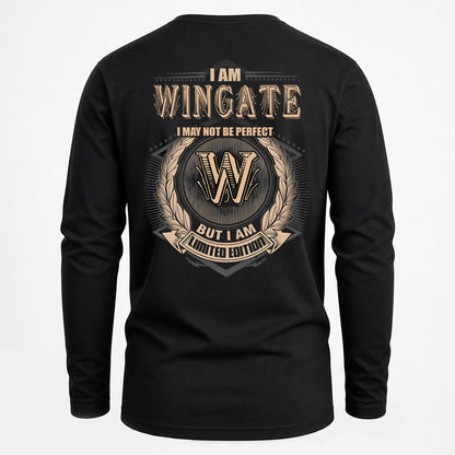 WINGATE 2K-101–Personalized Name Quote Apparel “I Am NAME May Not Be Perfect But I Am Limited Edition”