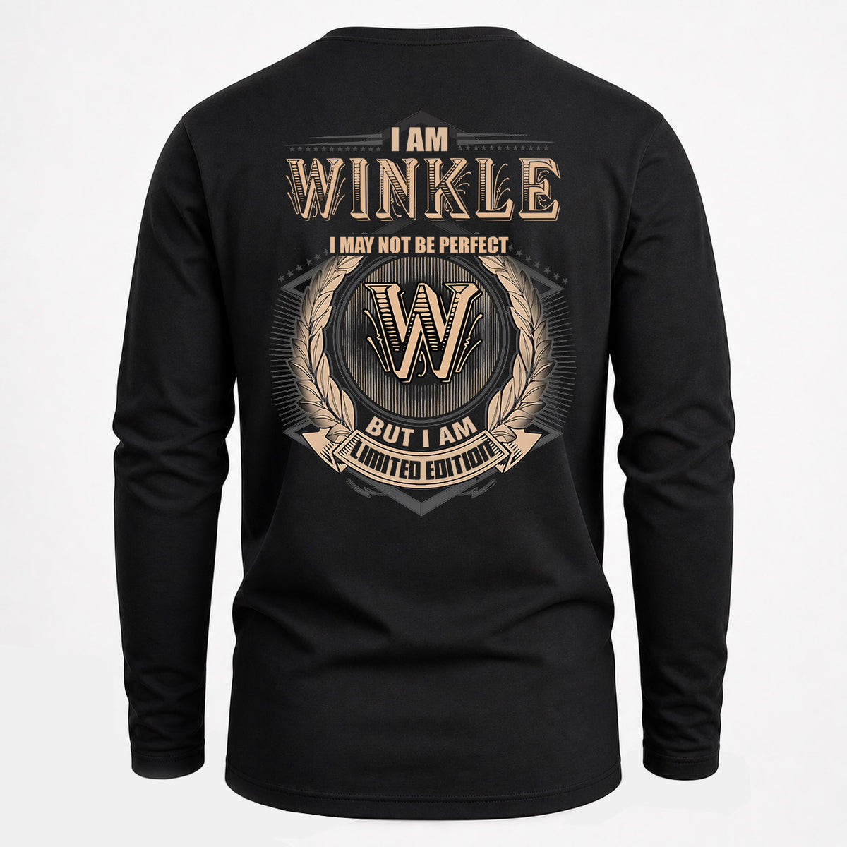 WINKLE 2K-101–Personalized Name Quote Apparel “I Am NAME May Not Be Perfect But I Am Limited Edition”