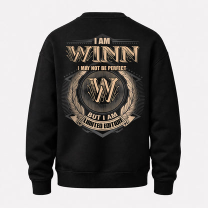 WINN 2K-101–Personalized Name Quote Apparel “I Am NAME May Not Be Perfect But I Am Limited Edition”
