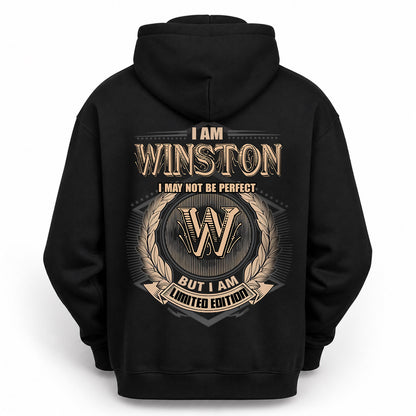 WINSTON 2K-101–Personalized Name Quote Apparel “I Am NAME May Not Be Perfect But I Am Limited Edition”