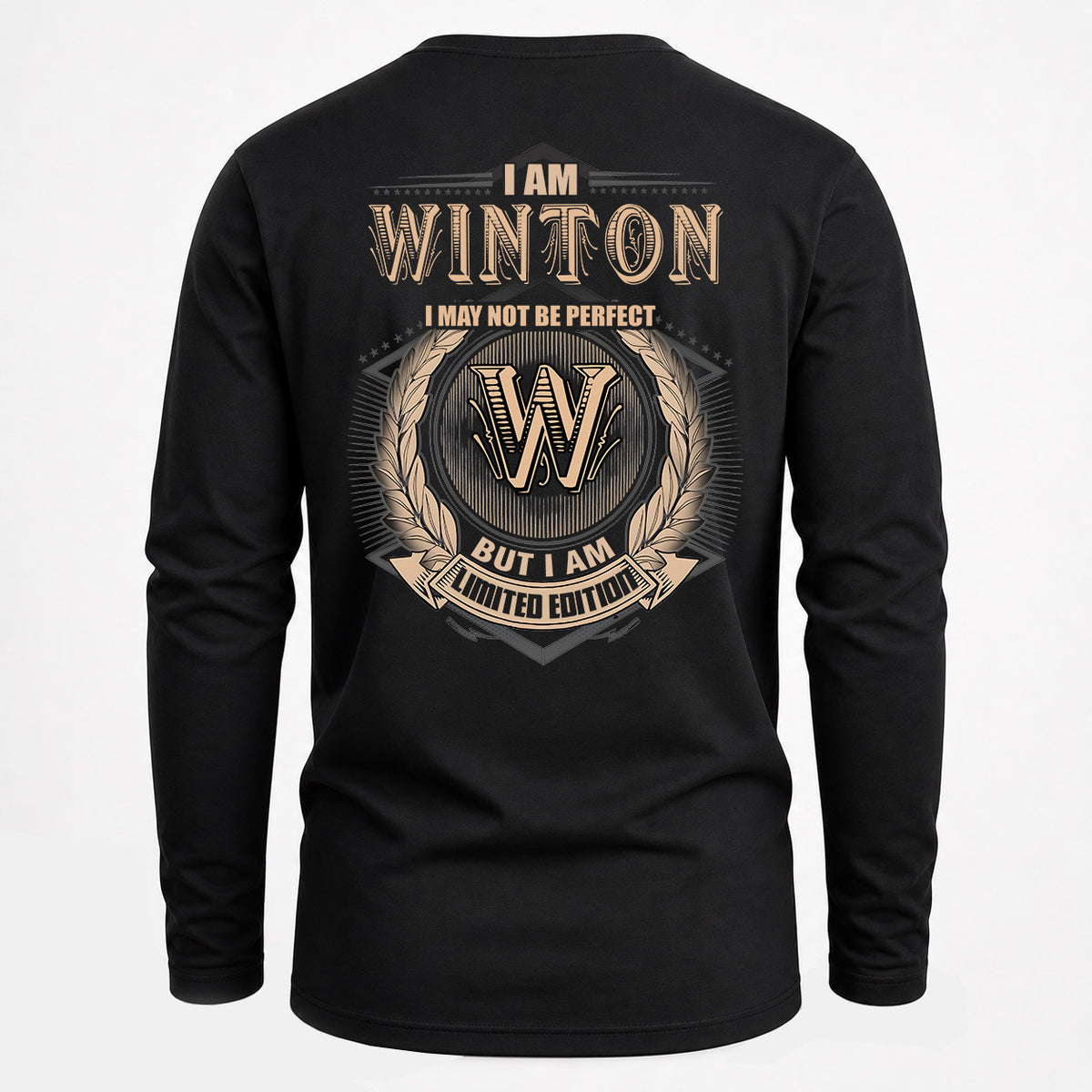 WINTON 2K-101–Personalized Name Quote Apparel “I Am NAME May Not Be Perfect But I Am Limited Edition”