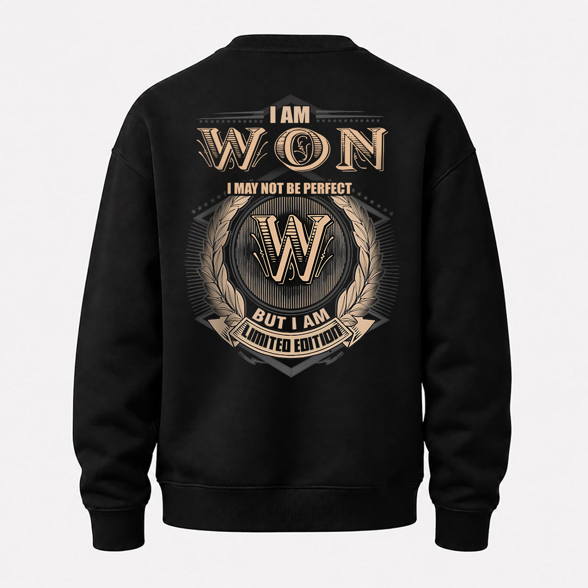 WON 2K-101–Personalized Name Quote Apparel “I Am NAME May Not Be Perfect But I Am Limited Edition”