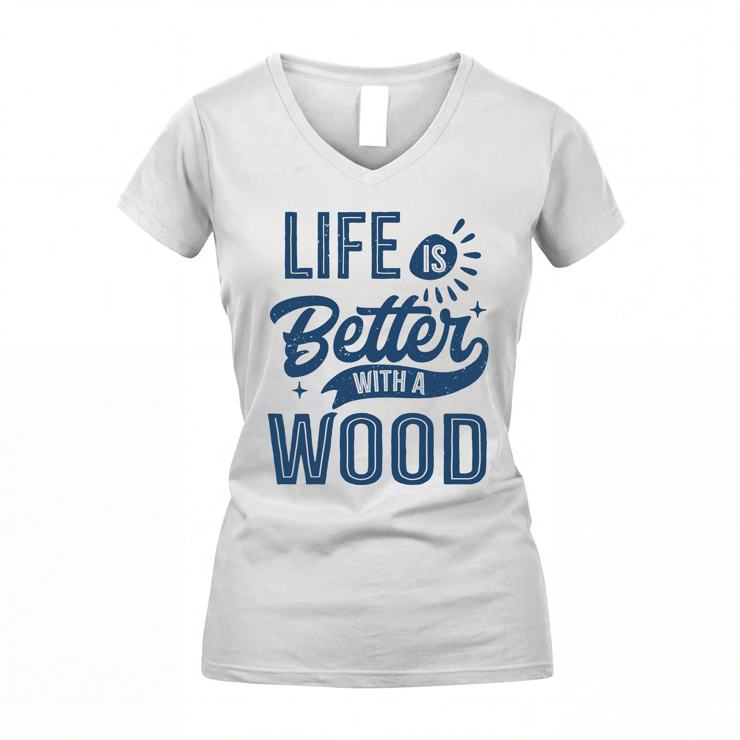 WOOD HH88-K2–Personalized Name Quote T-Shirt Life Is Better With Unisex Gift