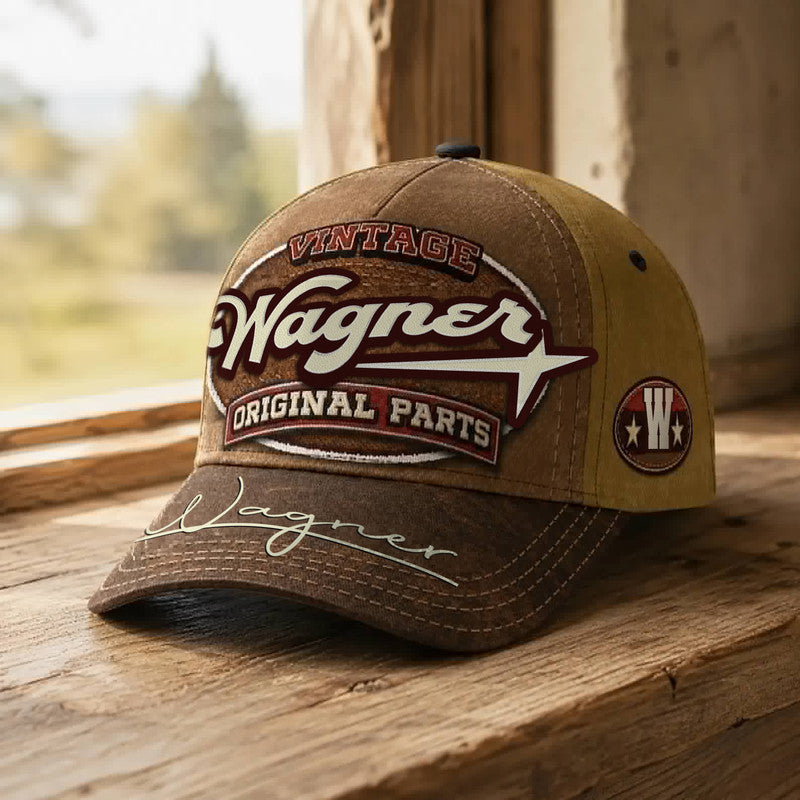 WAGNER TC02 HH79  Personalized Name Baseball Cap, Vintage Retro Hat, Custom Gift for Him & Her