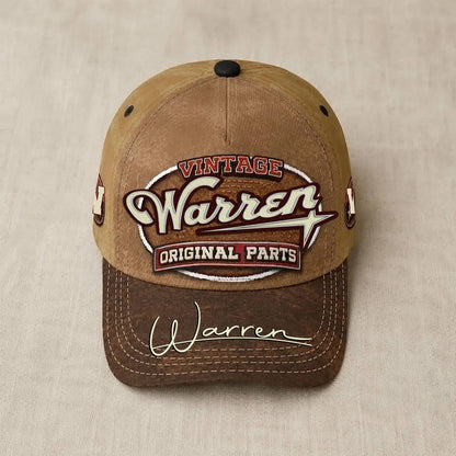 WARREN TC02 HH79  Personalized Name Baseball Cap, Vintage Retro Hat, Custom Gift for Him & Her