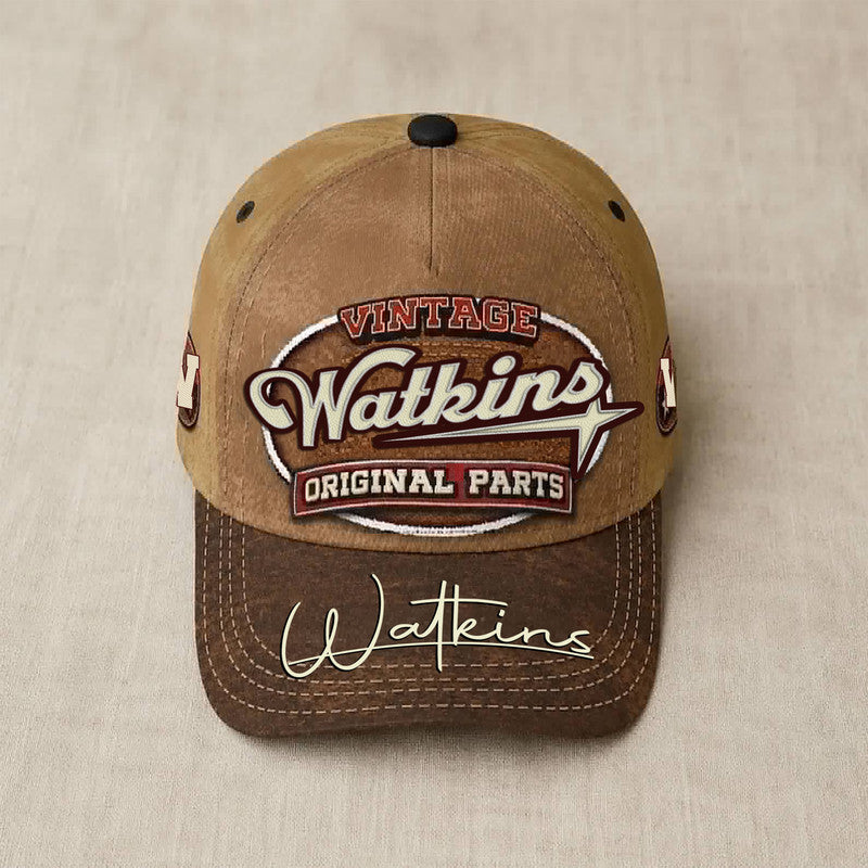 WATKINS TC02 HH79  Personalized Name Baseball Cap, Vintage Retro Hat, Custom Gift for Him & Her