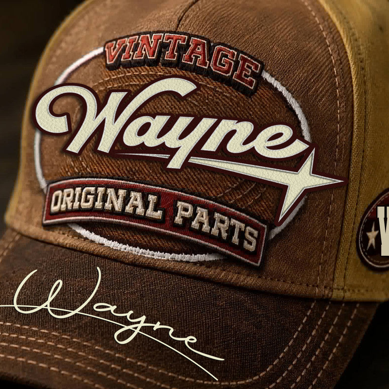 WAYNE TC02 HH79  Personalized Name Baseball Cap, Vintage Retro Hat, Custom Gift for Him & Her