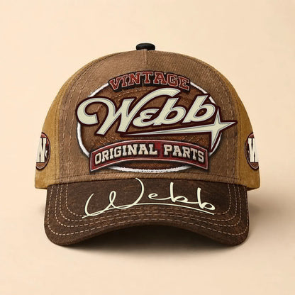 WEBB TC02 HH79  Personalized Name Baseball Cap, Vintage Retro Hat, Custom Gift for Him & Her