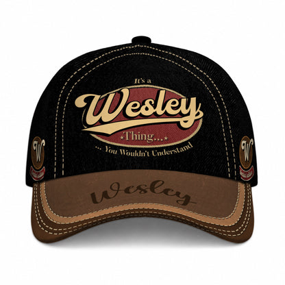 WESLEY  TC06 HH79 Personalized Distressed Baseball Cap, Custom Retro Trucker Hat, Statement Dad Cap