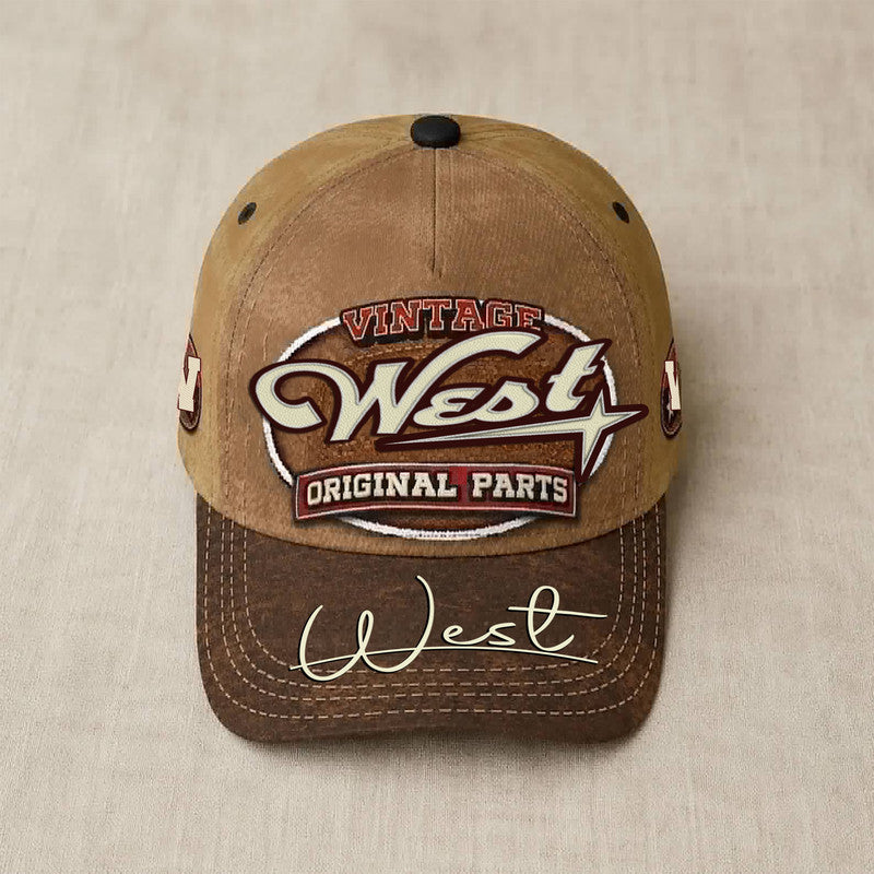 WEST TC02 HH79  Personalized Name Baseball Cap, Vintage Retro Hat, Custom Gift for Him & Her