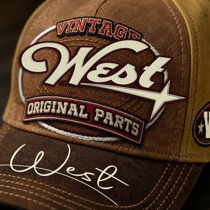 WEST TC02 HH79  Personalized Name Baseball Cap, Vintage Retro Hat, Custom Gift for Him & Her