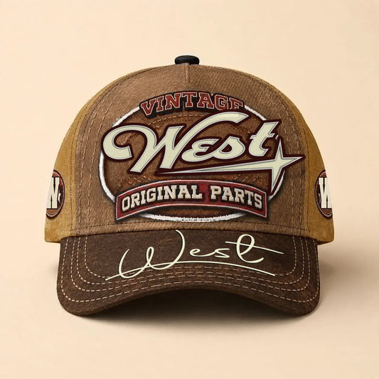 WEST TC02 HH79  Personalized Name Baseball Cap, Vintage Retro Hat, Custom Gift for Him & Her