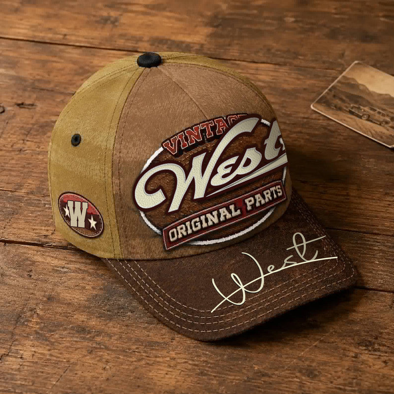 WEST TC02 HH79  Personalized Name Baseball Cap, Vintage Retro Hat, Custom Gift for Him & Her