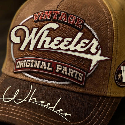 WHEELER TC02 HH79  Personalized Name Baseball Cap, Vintage Retro Hat, Custom Gift for Him & Her
