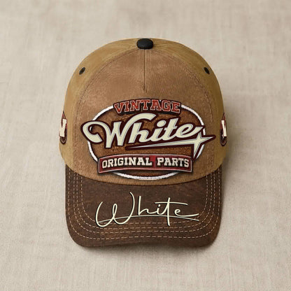 WHITE TC02 HH79  Personalized Name Baseball Cap, Vintage Retro Hat, Custom Gift for Him & Her