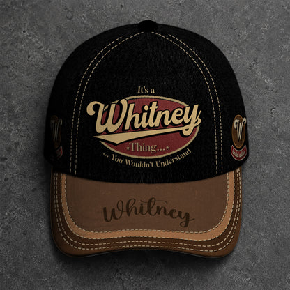 WHITNEY  TC06 HH79 Personalized Distressed Baseball Cap, Custom Retro Trucker Hat, Statement Dad Cap