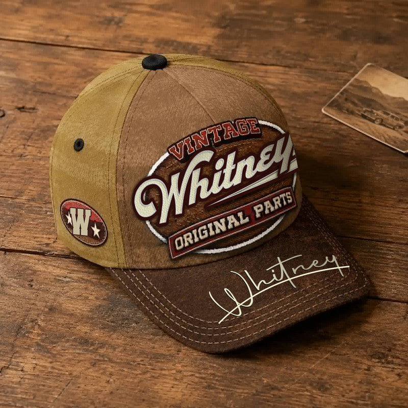 WHITNEY TC02 HH79  Personalized Name Baseball Cap, Vintage Retro Hat, Custom Gift for Him & Her
