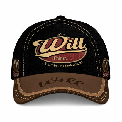 WILL  TC06 HH79 Personalized Distressed Baseball Cap, Custom Retro Trucker Hat, Statement Dad Cap
