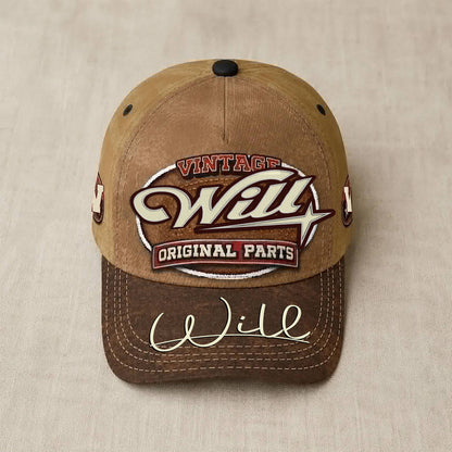 WILL TC02 HH79  Personalized Name Baseball Cap, Vintage Retro Hat, Custom Gift for Him & Her