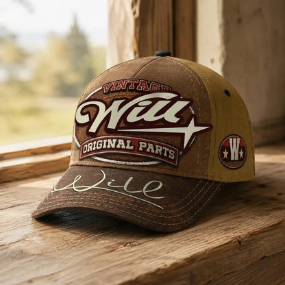 WILL TC02 HH79  Personalized Name Baseball Cap, Vintage Retro Hat, Custom Gift for Him & Her