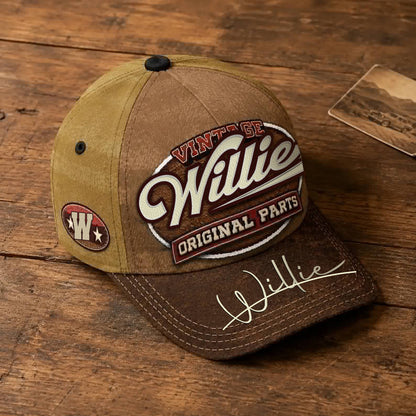 WILLIE TC02 HH79  Personalized Name Baseball Cap, Vintage Retro Hat, Custom Gift for Him & Her