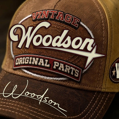 WOODSON TC02 HH79  Personalized Name Baseball Cap, Vintage Retro Hat, Custom Gift for Him & Her