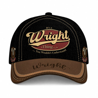 WRIGHT  TC06 HH79 Personalized Distressed Baseball Cap, Custom Retro Trucker Hat, Statement Dad Cap