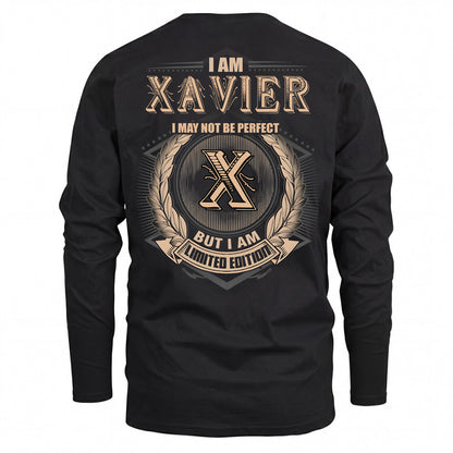 XAVIER 2K-101–Personalized Name Quote Apparel “I Am NAME May Not Be Perfect But I Am Limited Edition”