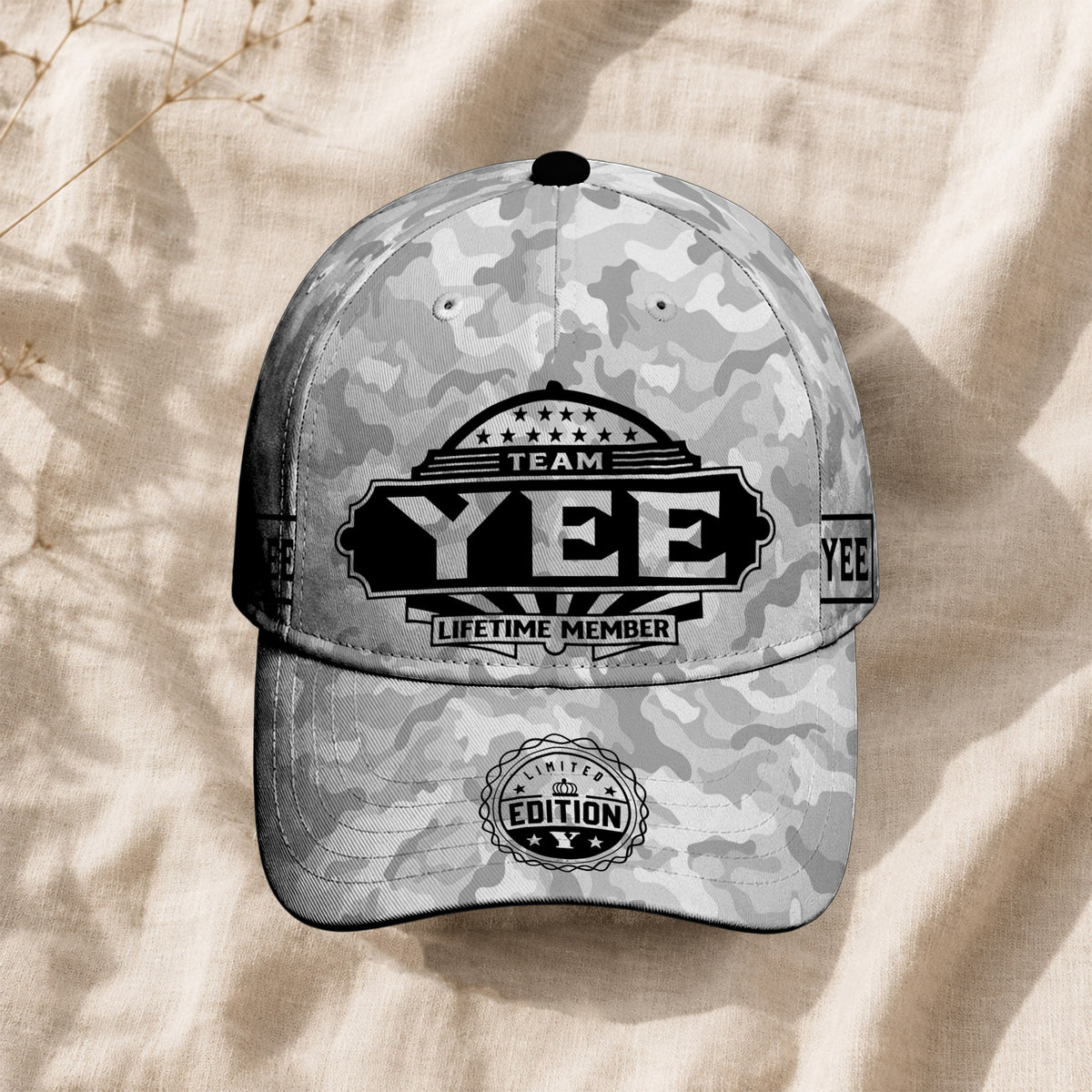 YEE TC01 HH79 Team Your Name Hat, Personalized Camo Baseball Cap, Custom Family Gift, Gift for Him Her