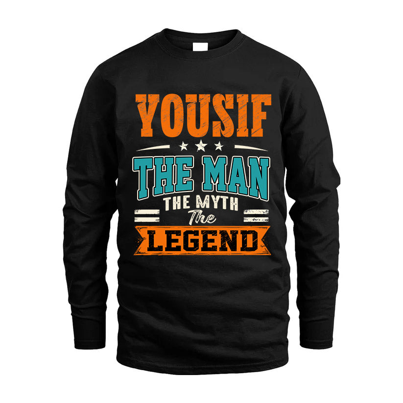 YOUSIF HH F007 The Man The Myth The Legend Personalized Shirt – Gift for Men