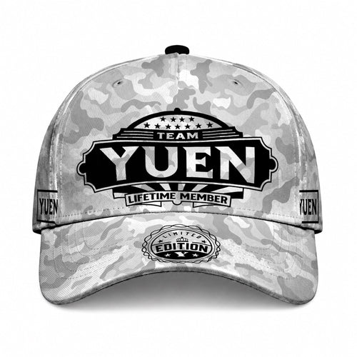YUEN TC01 HH79 Team Your Name Hat, Personalized Camo Baseball Cap, Custom Family Gift, Gift for Him Her