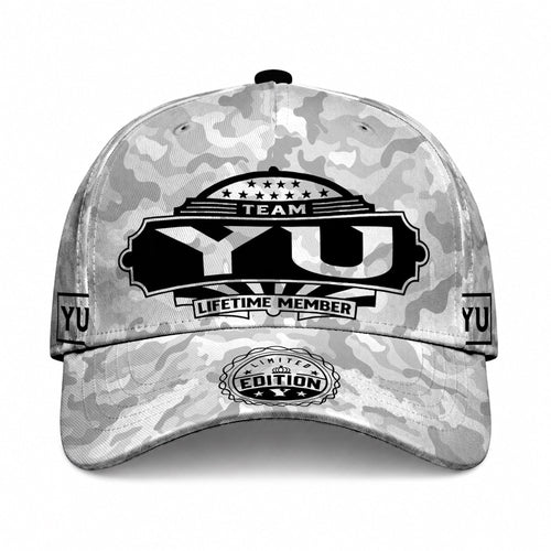 YU TC01 HH79 Team Your Name Hat, Personalized Camo Baseball Cap, Custom Family Gift, Gift for Him Her