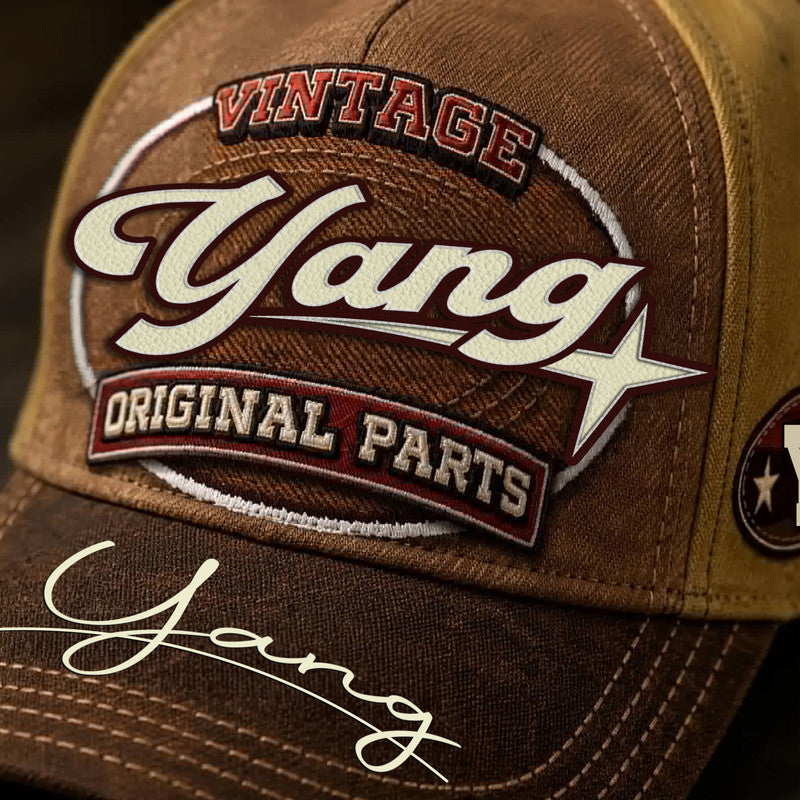 YANG TC02 HH79  Personalized Name Baseball Cap, Vintage Retro Hat, Custom Gift for Him & Her