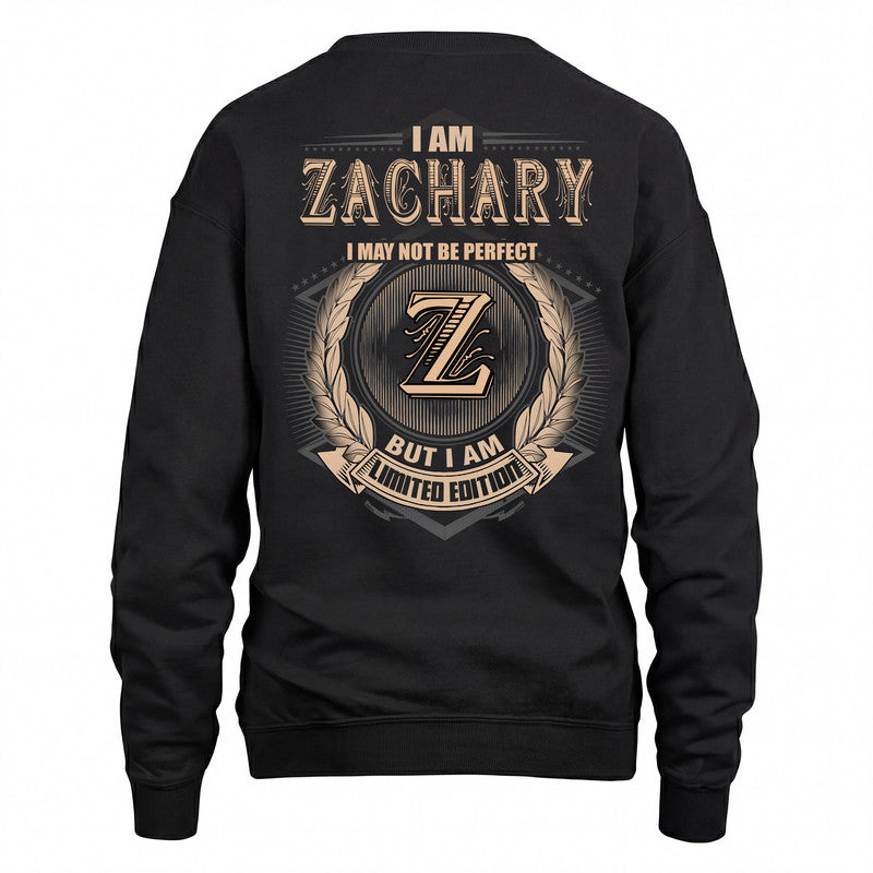 ZACHARY 2K-101–Personalized Name Quote Apparel “I Am NAME May Not Be Perfect But I Am Limited Edition”