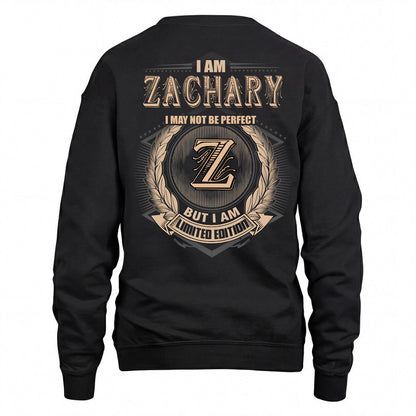 ZACHARY 2K-101–Personalized Name Quote Apparel “I Am NAME May Not Be Perfect But I Am Limited Edition”