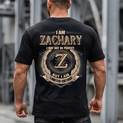 ZACHARY 2K-101–Personalized Name Quote Apparel “I Am NAME May Not Be Perfect But I Am Limited Edition”