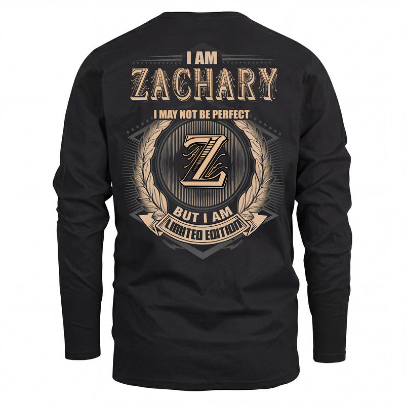ZACHARY 2K-101–Personalized Name Quote Apparel “I Am NAME May Not Be Perfect But I Am Limited Edition”