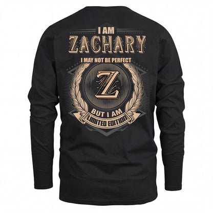 ZACHARY 2K-101–Personalized Name Quote Apparel “I Am NAME May Not Be Perfect But I Am Limited Edition”