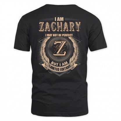 ZACHARY 2K-101–Personalized Name Quote Apparel “I Am NAME May Not Be Perfect But I Am Limited Edition”