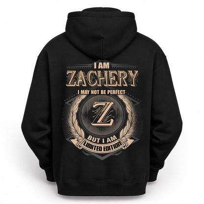 ZACHERY 2K-101–Personalized Name Quote Apparel “I Am NAME May Not Be Perfect But I Am Limited Edition”
