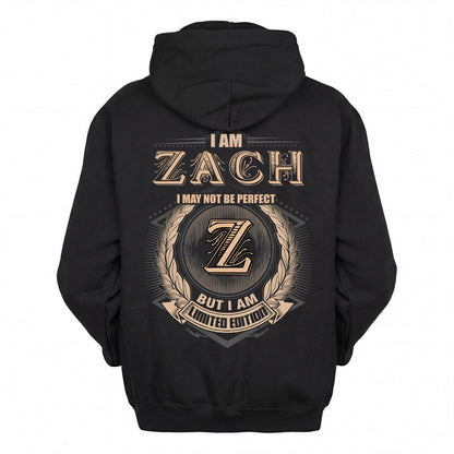 ZACH 2K-101–Personalized Name Quote Apparel “I Am NAME May Not Be Perfect But I Am Limited Edition”