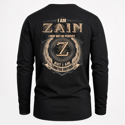 ZAIN 2K-101–Personalized Name Quote Apparel “I Am NAME May Not Be Perfect But I Am Limited Edition”