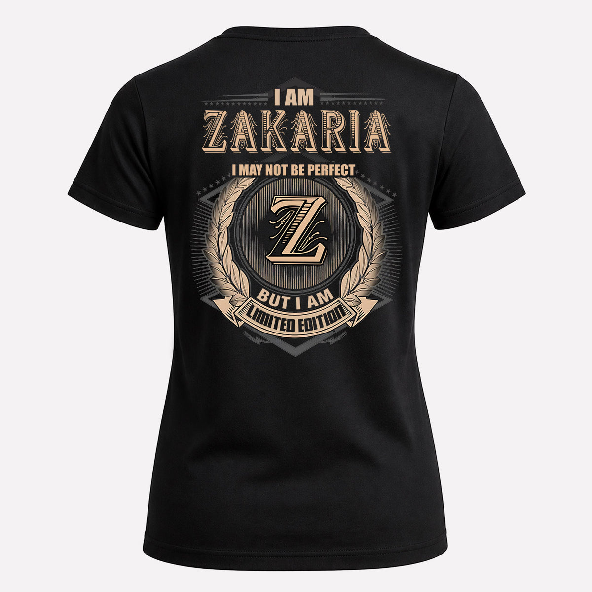 ZAKARIA 2K-101–Personalized Name Quote Apparel “I Am NAME May Not Be Perfect But I Am Limited Edition”