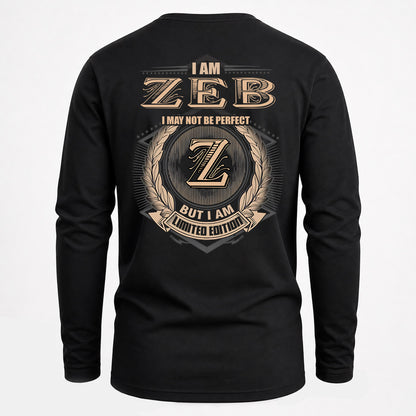 ZEB 2K-101–Personalized Name Quote Apparel “I Am NAME May Not Be Perfect But I Am Limited Edition”