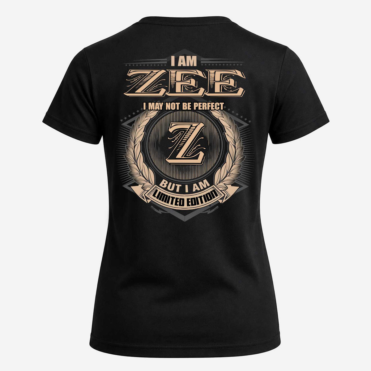ZEE 2K-101–Personalized Name Quote Apparel “I Am NAME May Not Be Perfect But I Am Limited Edition”