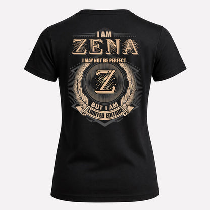 ZENA 2K-101–Personalized Name Quote Apparel “I Am NAME May Not Be Perfect But I Am Limited Edition”
