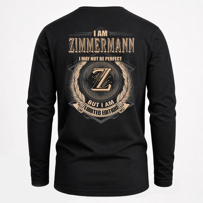 ZIMMERMANN 2K-101–Personalized Name Quote Apparel “I Am NAME May Not Be Perfect But I Am Limited Edition”